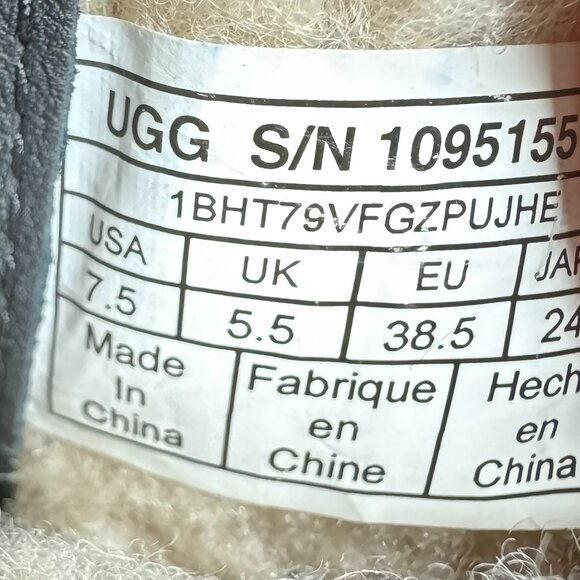 UGG Black Leather Lorna Side Zip Buckle Bootie in Women's 7.5 - Picture 8 of 10